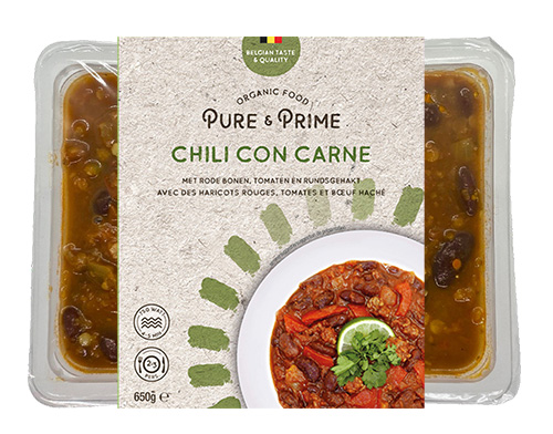Pure & Prime Chili con carne - rode bonen - tomaten - rundsgehakt bio 650g
